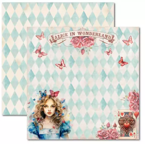 ALICE 8 - PAPEL PARA SCRAPBOOK DUPLA FACE