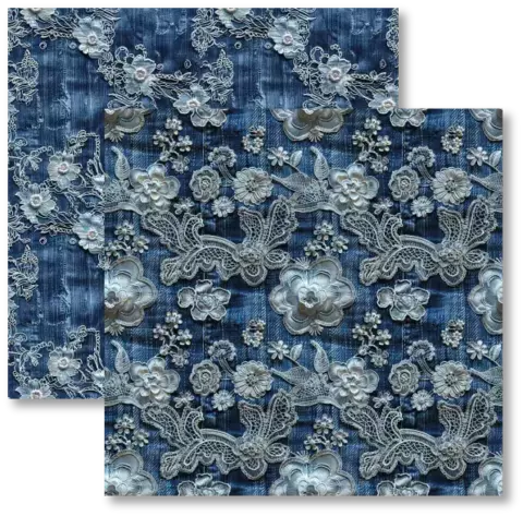 BORDADO JEANS 9 - PAPEL PARA SCRAPBOOK DUPLA FACE