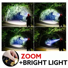 Linterna frontal LED con ZOOM de altos lúmenes, linterna frontal LED T6, linterna frontal, batería 18650 para acampar y pescar - comprar en línea
