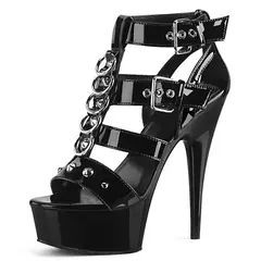 Sandalias de tacón alto para mujer, grandes, 15 cm, enredaderas, pole dance, za