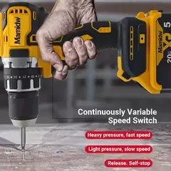 Taladro eléctrico de impacto sin escobillas de 13mm, destornillador inalámbrico