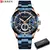 Relógio Curren masculino de luxo, cronógrafo, pulseira inox, à prova d'água, design imponente e moderno. Estilo, resistência e presença no pulso. - Tribo do alfa