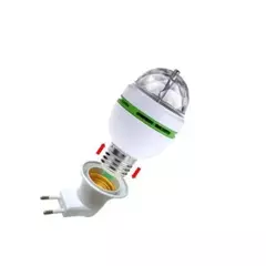 Lâmpada Giratória LED RGB para Festas – Bivolt com Soquete Adaptador E27 | Efeito Estroboscópico Colorido na internet