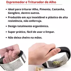 Espremedor Amassador de Alho Manual em Aço Inox - loja online