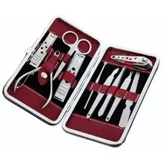 Kit de Unhas Profissional 10 Peças com Estojo Compacto | Aço Inox | Manicure e Pedicure