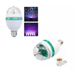 Lâmpada Giratória LED RGB para Festas – Bivolt com Soquete Adaptador E27 | Efeito Estroboscópico Colorido - Stella Shop Oficial
