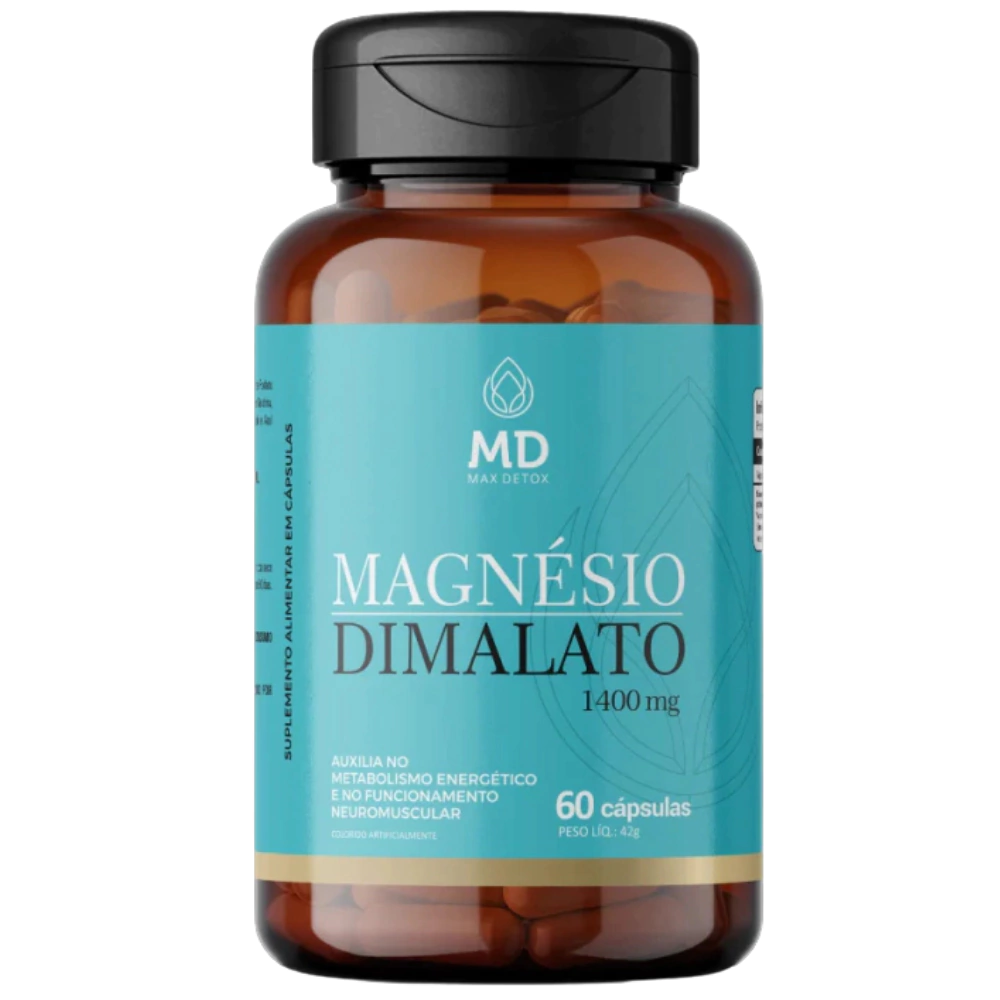 Magnésio Dimalato 1400mg 60 Cápsulas Max Detox