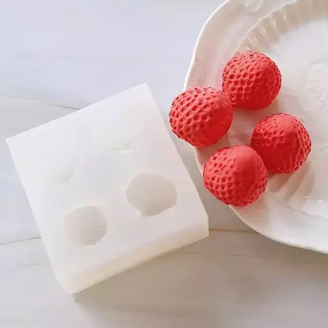 Molde de Silicone 3D em Forma de Morango – Para Velas, Sabonetes e Artesanato