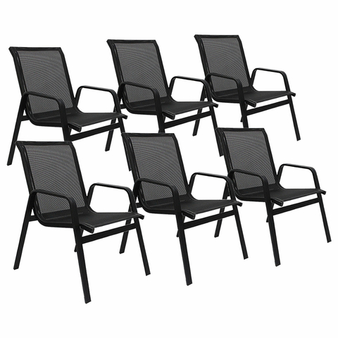 Kit 6 Cadeiras Sevilha em Alumínio e Tela Sling Confortável

