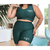 Conjuntos Academia Top Short plus size Cintura Alta