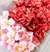 Flores Astromélias em papel para topos de bolo na cor rosa e vermelho