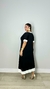 VESTIDO LONGO DECOTE V COM DETALHES BRANCO NA BARRA - comprar online