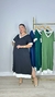 VESTIDO LONGO DECOTE V COM DETALHES BRANCO NA BARRA - Mais Bonita