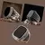Anel masculino retrô com pedra preta oval - comprar online