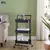 Carrito Organizador Negro MTL TSV-003 Multiuso 3 Niveles Con Ruedas 360° Estantería Metálica De Almacenamiento Con Bandejas Cocina Baño Oficina Dormit