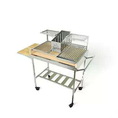 CHURRASQUEIRA PARRILLA ARGENTINA PORTÁTIL EM INOX COM 4 GRELHAS PLATINUM