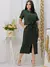 Vendedor Indicado conjunto cropped alongado despojado feminino + saia midi com fenda frontal moletinho para trabalho ou passeio