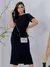 Imagem do Vendedor Indicado conjunto cropped alongado despojado feminino + saia midi com fenda frontal moletinho para trabalho ou passeio