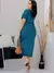 Vendedor Indicado conjunto cropped alongado despojado feminino + saia midi com fenda frontal moletinho para trabalho ou passeio - MAG