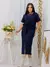 Vendedor Indicado conjunto cropped alongado despojado feminino + saia midi com fenda frontal moletinho para trabalho ou passeio