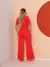 conjunto de blusa com manga curto e calça pantalona de alfaiataria C606 - MAG