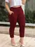 CALÇA CAPRI FEMININA JACQUARD LINHO COM BOLSO E BOTAO.