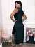 VESTIDO TUBINHO FEMININO MIDI COM CAPA