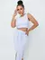Conjunto Feminino Cropped e Saia Midi Malha Crepe - comprar online