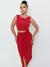 Conjunto Feminino Cropped e Saia Midi Malha Crepe na internet