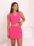 YING ZI Conjunto Feminino Cropped e Short Saia Social Alfaiataria Forêt Mode