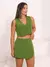 YING ZI Conjunto Feminino Cropped e Short Saia Social Alfaiataria Forêt Mode - comprar online