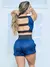 Conjunto Esportivo Feminino Academia Dry Fit Furadinho Cropped sem Bojo e Short com Bolsos - loja online