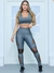 Conjunto Fitness Feminino para Academia Calça Legging Com Recortes em Tule e Top Fitness com Bojo - MAG