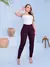 Vendedor Indicado Calça Jeans Feminina Vinho Cintura Alta com muita Lycra Bordo - comprar online