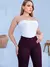 Vendedor Indicado Calça Jeans Feminina Vinho Cintura Alta com muita Lycra Bordo