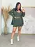 Conjunto Blazer Shorts Saia e Cropped PRETO-BRANCO - MAG