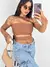 Imagem do Cropped top cropt blusinha feminino collant malha manga longa