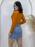 Imagem do Body Feminino Manga Longa Bojo Frente Transpassada Marquezine