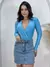Body Feminino Manga Longa Bojo Frente Transpassada Marquezine