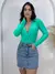 Imagem do Body Feminino Manga Longa Bojo Frente Transpassada Marquezine