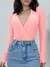 Imagem do Body Feminino Manga Longa Bojo Frente Transpassada Marquezine