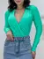 Imagem do Body Feminino Manga Longa Bojo Frente Transpassada Marquezine