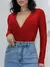 Imagem do Body Feminino Manga Longa Bojo Frente Transpassada Marquezine