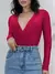 Imagem do Body Feminino Manga Longa Bojo Frente Transpassada Marquezine