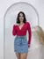 Imagem do Body Feminino Manga Longa Bojo Frente Transpassada Marquezine