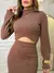 Imagem do Conjunto de Saia Maxi Midi com fenda frontal e Blusa Gola Alta Cacharrel manga longa