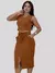 Conjunto Feminino Cropped e Saia Midi Malha Crepe - comprar online