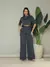 conjunto de blusa com manga curto e calça pantalona de alfaiataria C606 - MAG