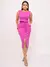 Conjunto Feminino Cropped e Saia Midi Malha Crepe - MAG