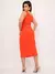 Conjunto Feminino Cropped e Saia Midi Malha Crepe